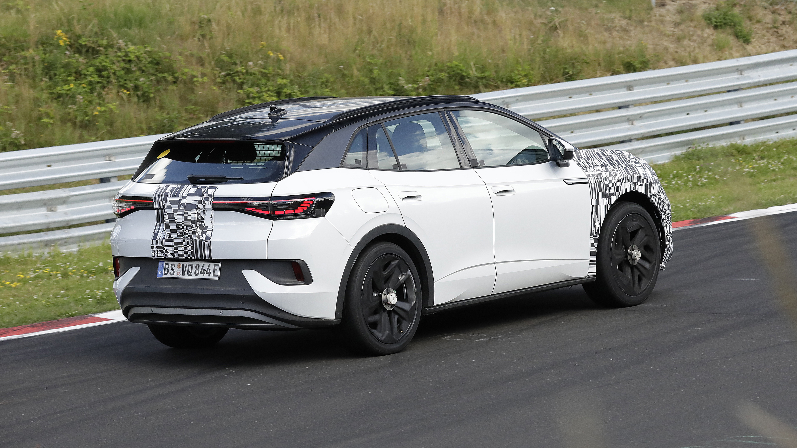 Cupra Tavascan track testing rear driver side