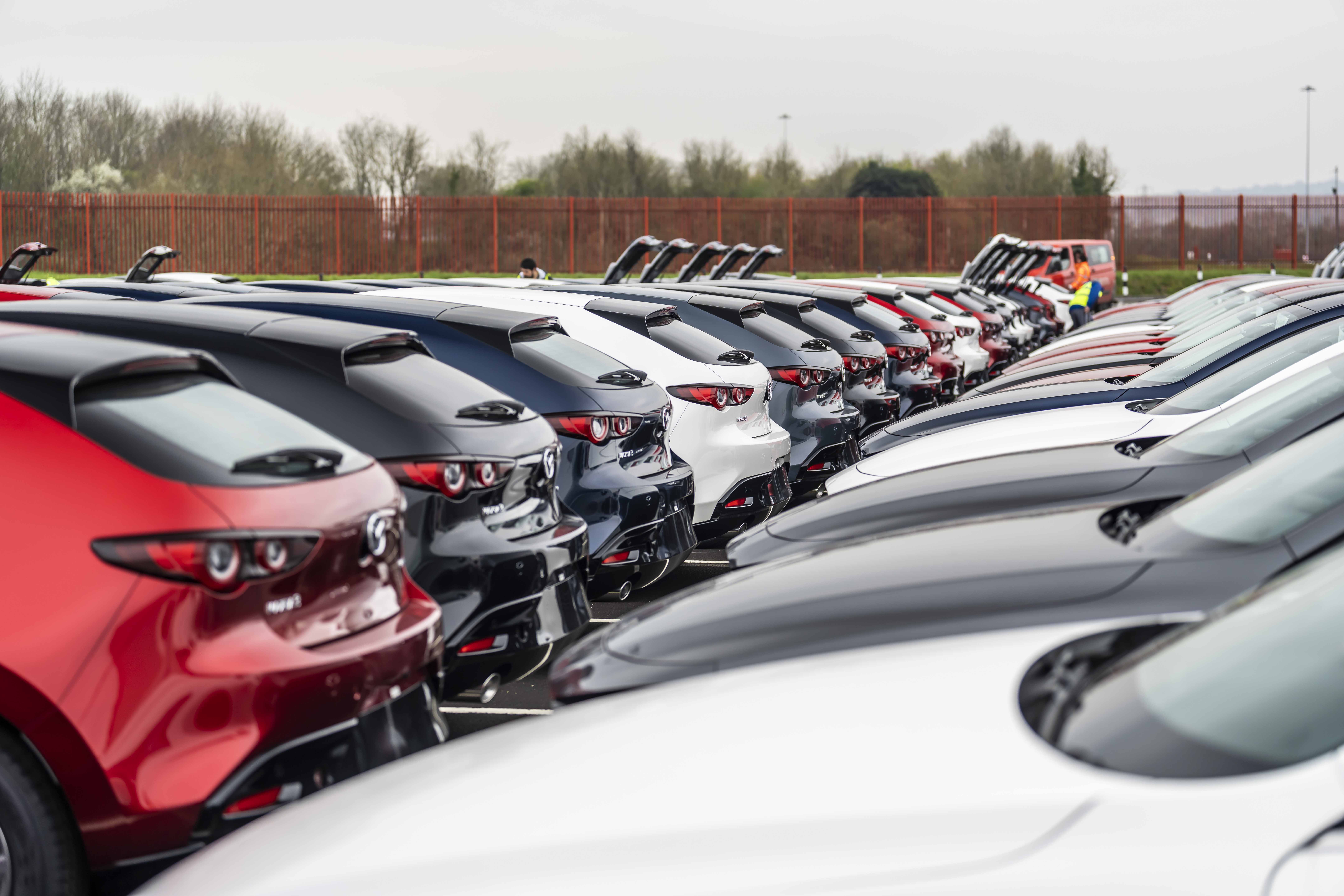 Mazda3s at Bristol port