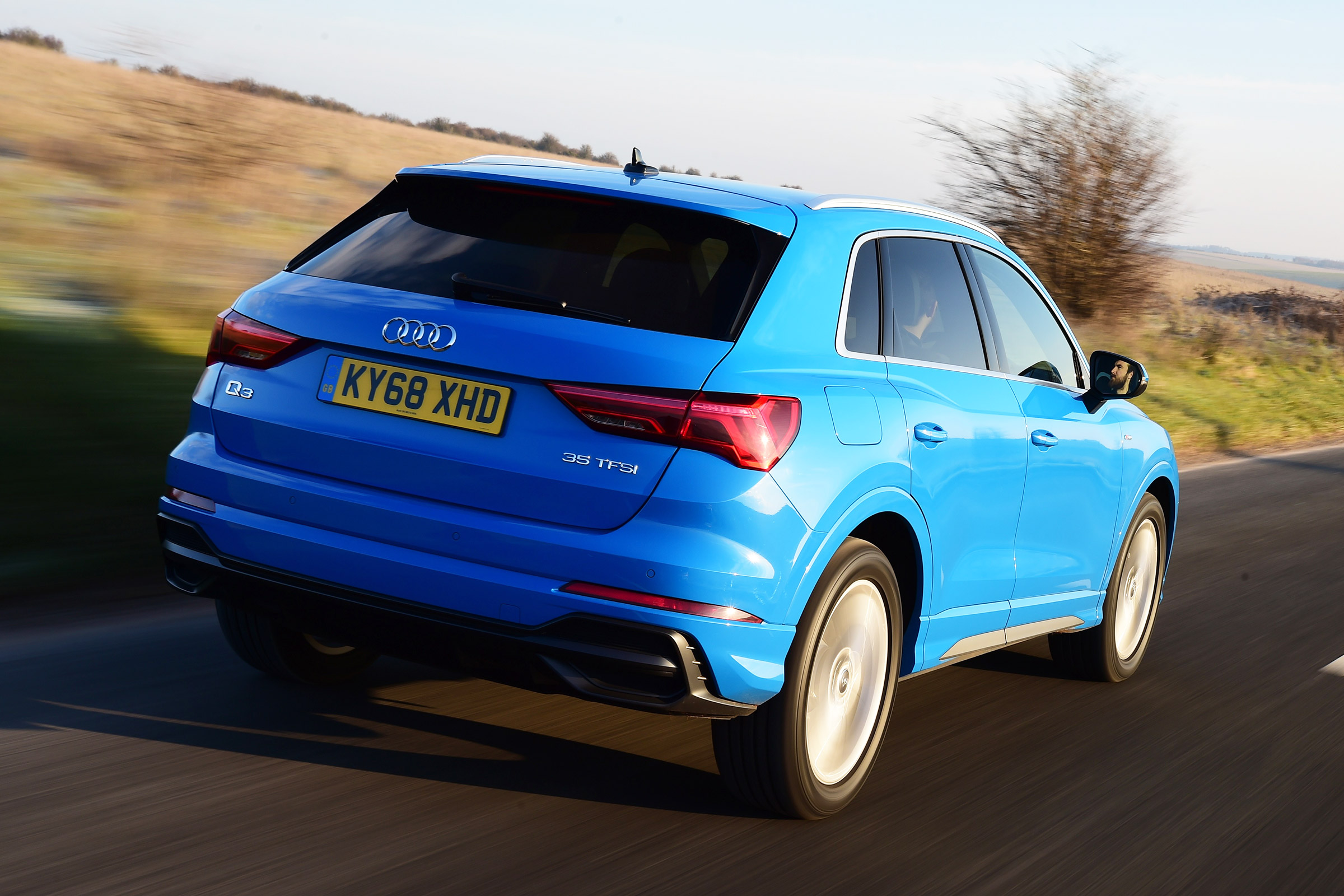 Audi Q3 SUV rear 3/4 tracking