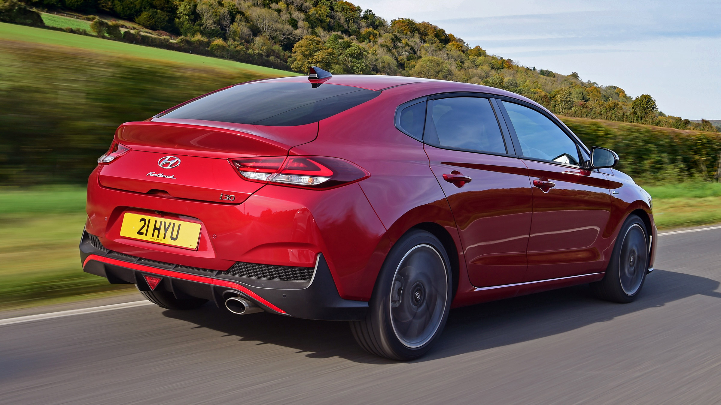 Hyundai i30 Fastback N Line rear 3/4 tracking