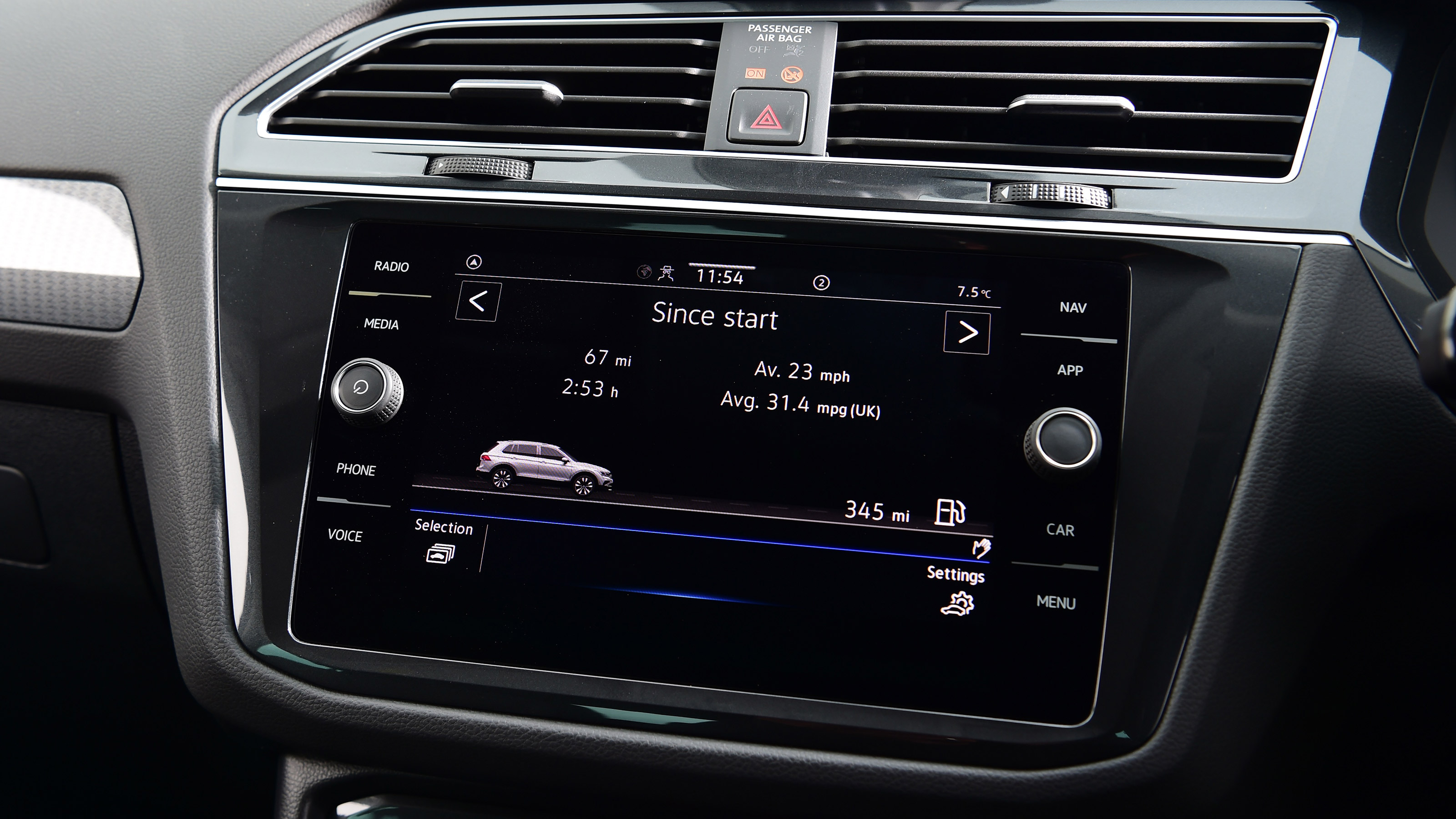 Volkswagen Tiguan SUV dashboard