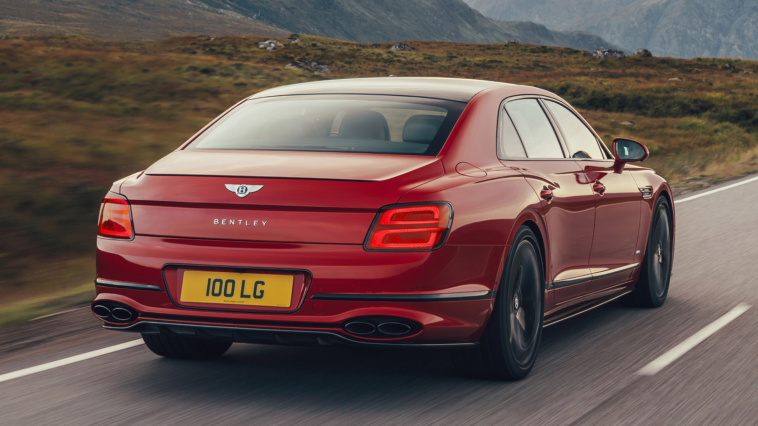 Bentley Continental Flying Spur saloon rear 3/4 tracking