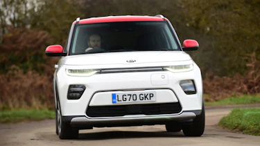 Kia Soul EV hatchback front cornering