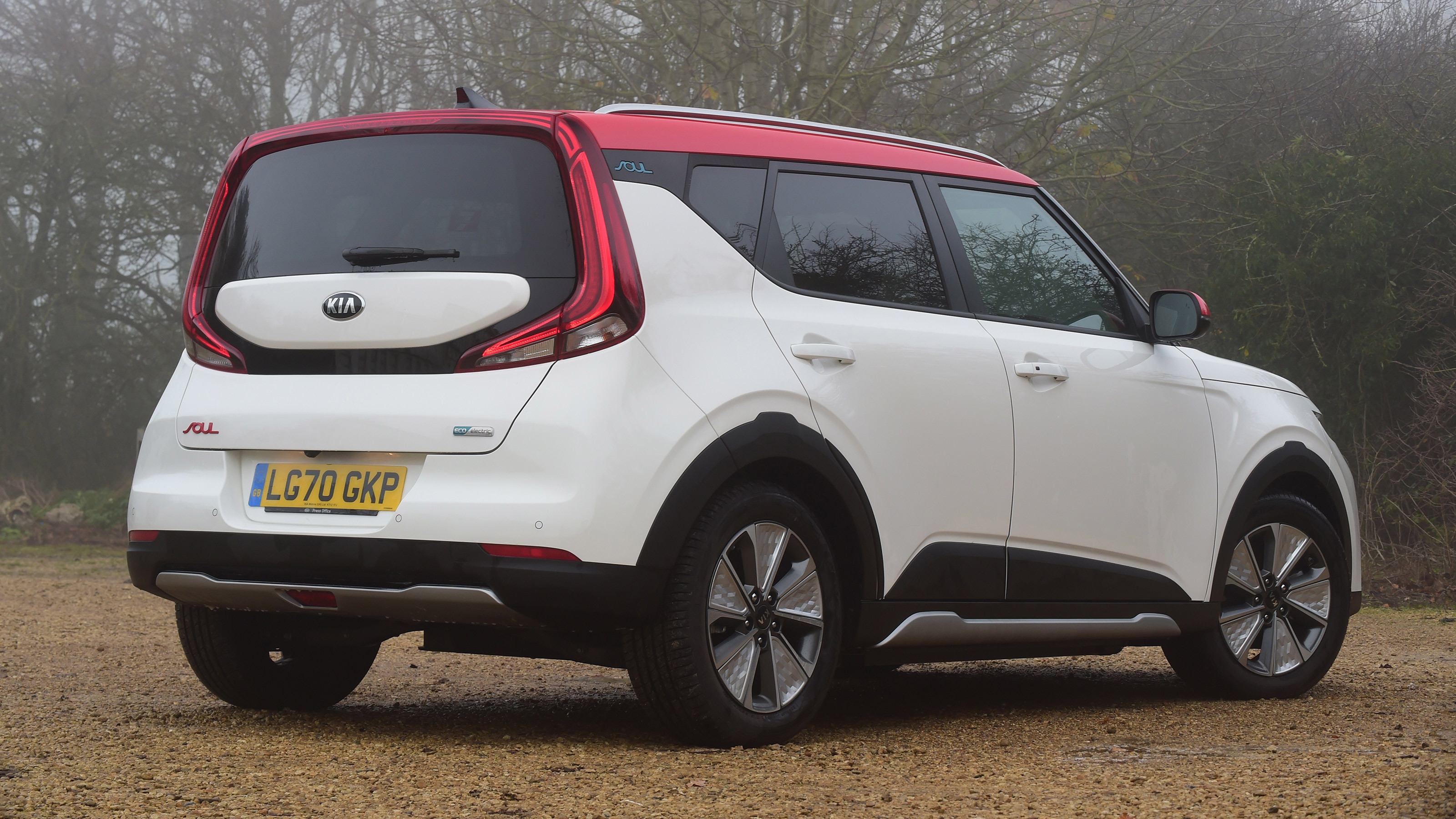 Kia Soul EV hatchback rear 3/4 static