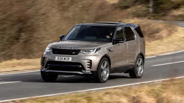 Land Rover Discovery SUV front 3/4 driving