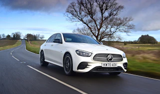 Mercedes E-Class hybrid front 3/4 driving