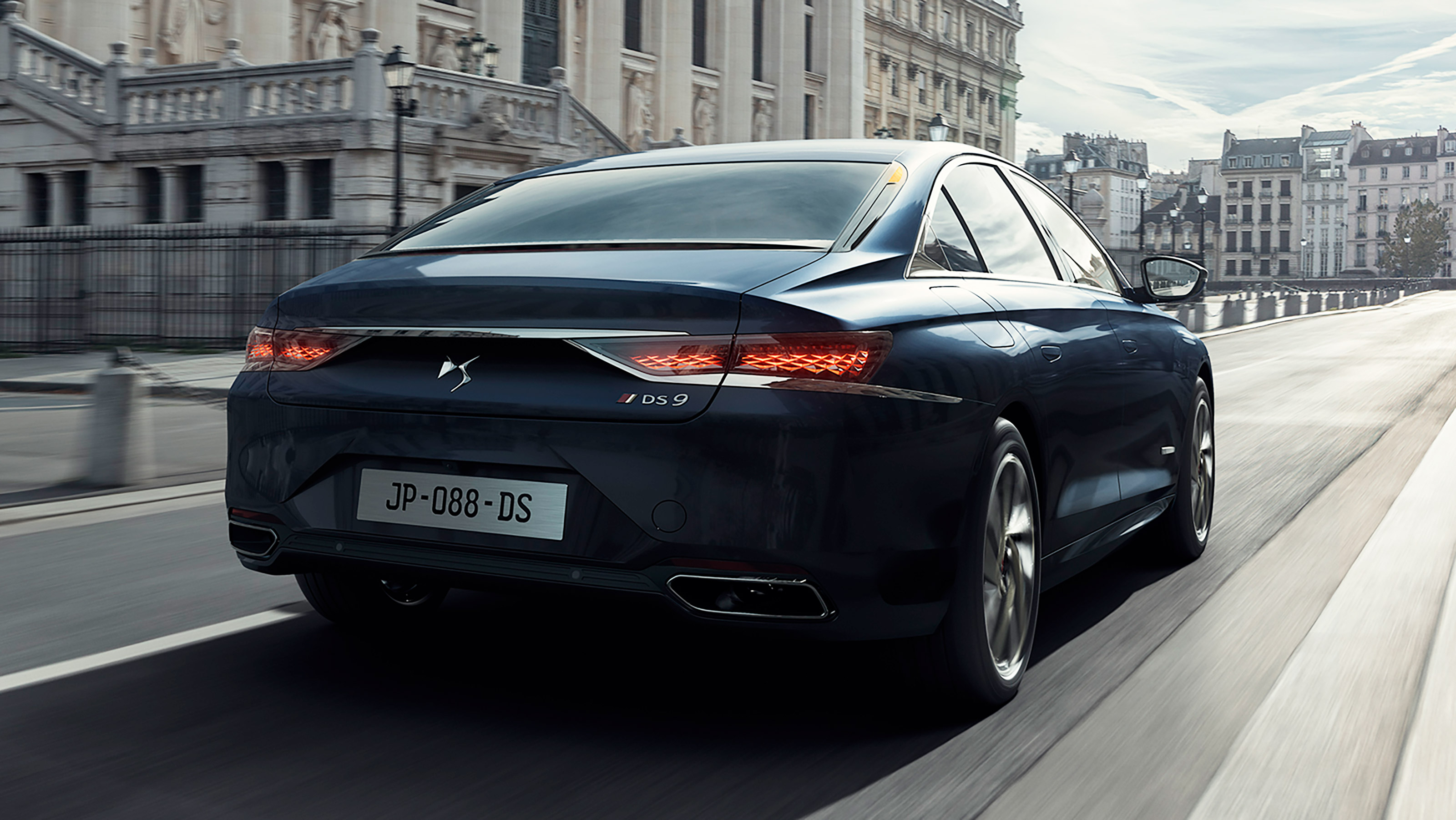 2021 DS 9 saloon - rear 3/4 dynamic 