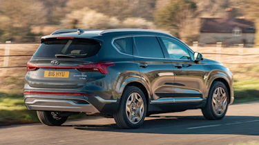 Hyundai Santa Fe SUV rear driving
