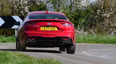 2021 Kia Stinger cornering - rear
