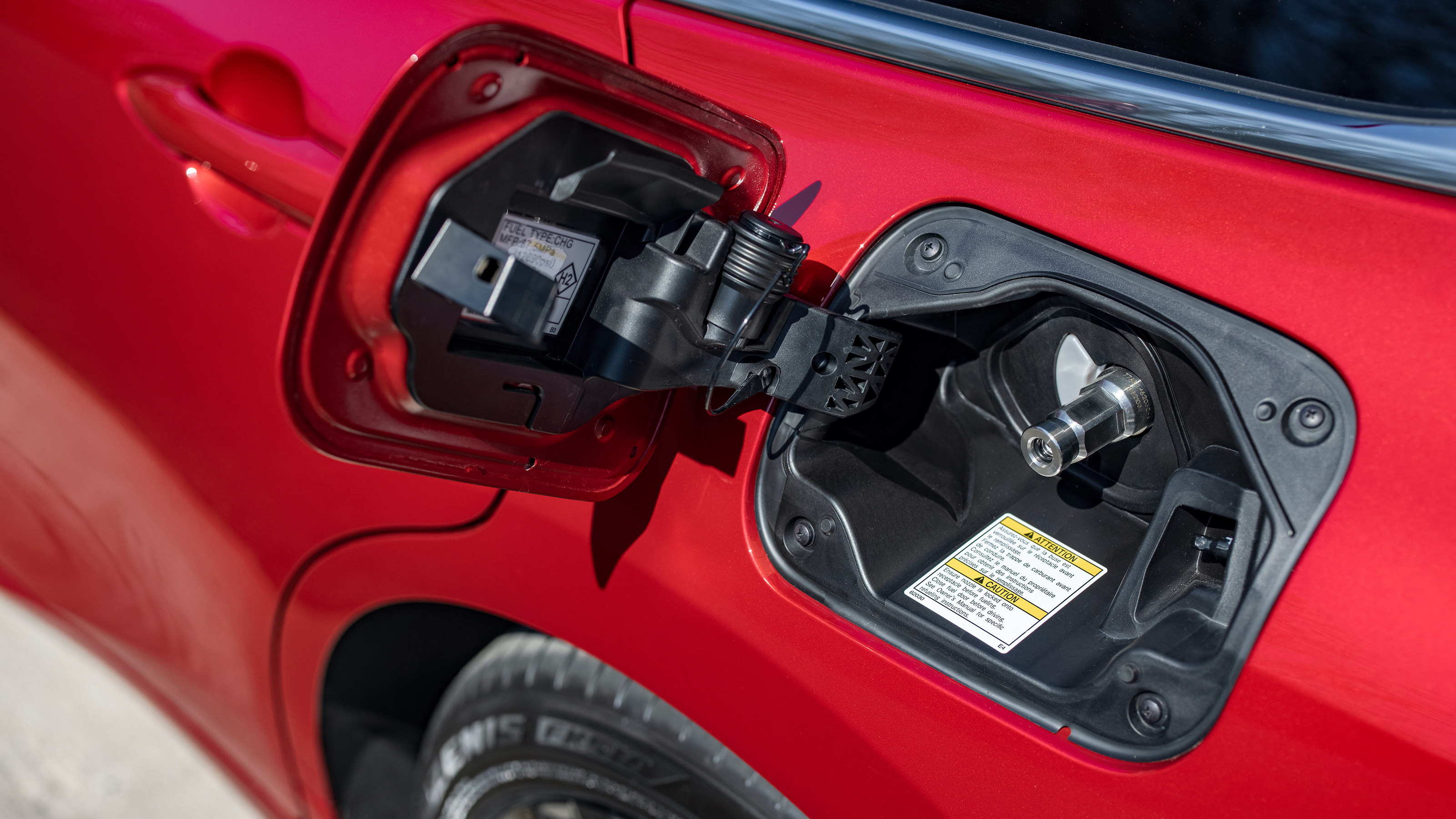 Toyota Mirai saloon charging flap