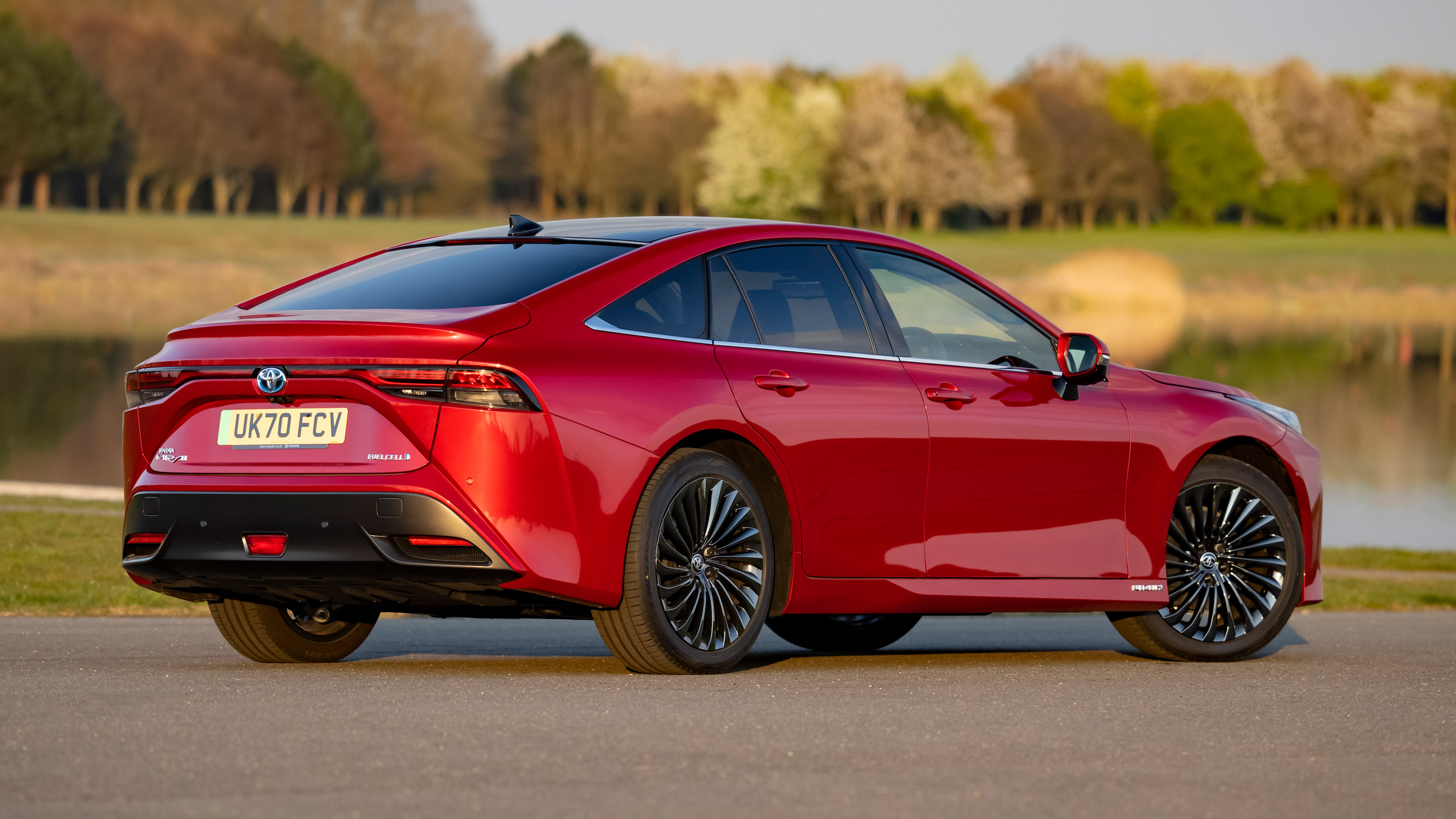 Toyota Mirai saloon rear 3/4 static