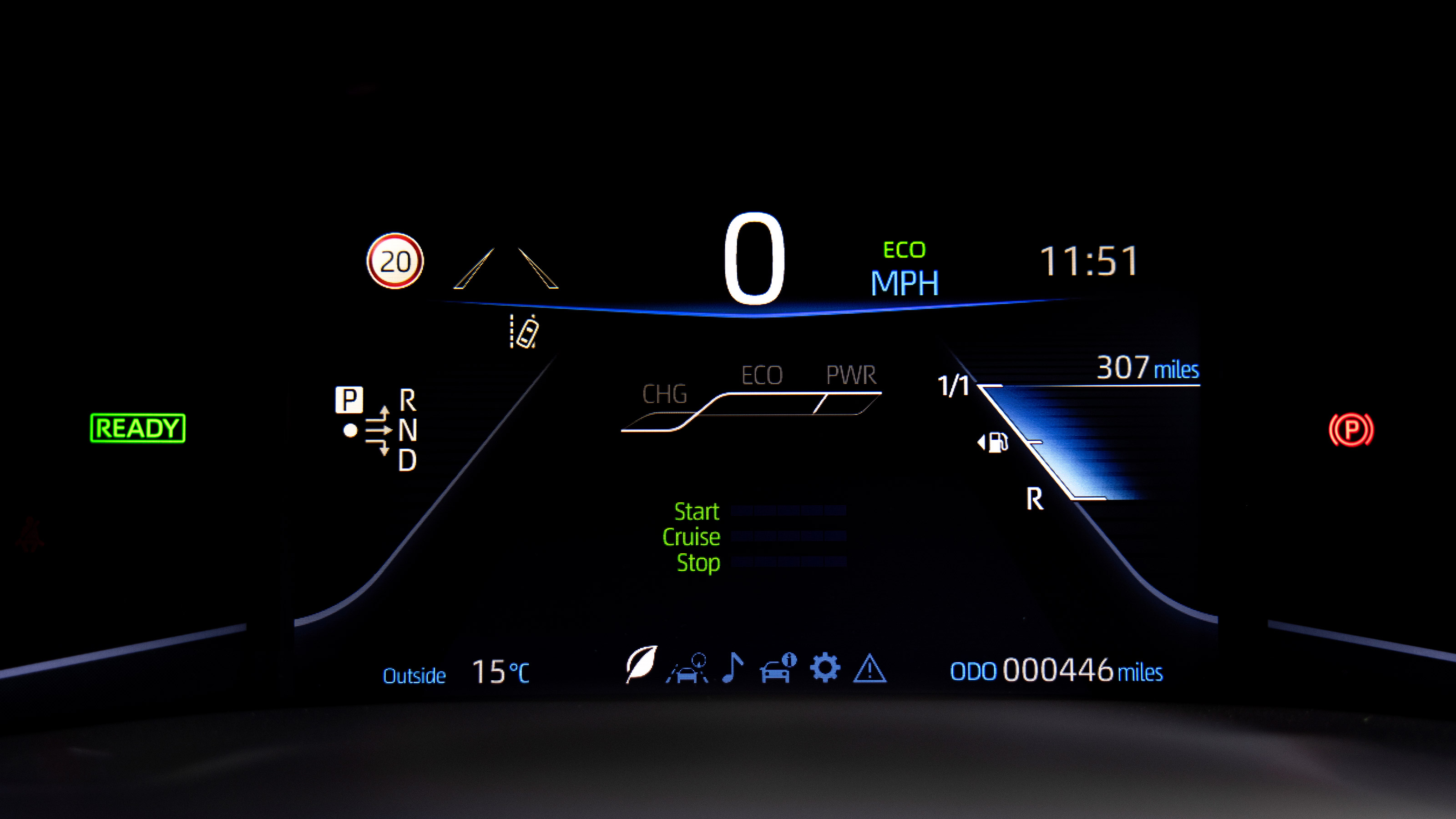 Toyota Mirai saloon digital instruments