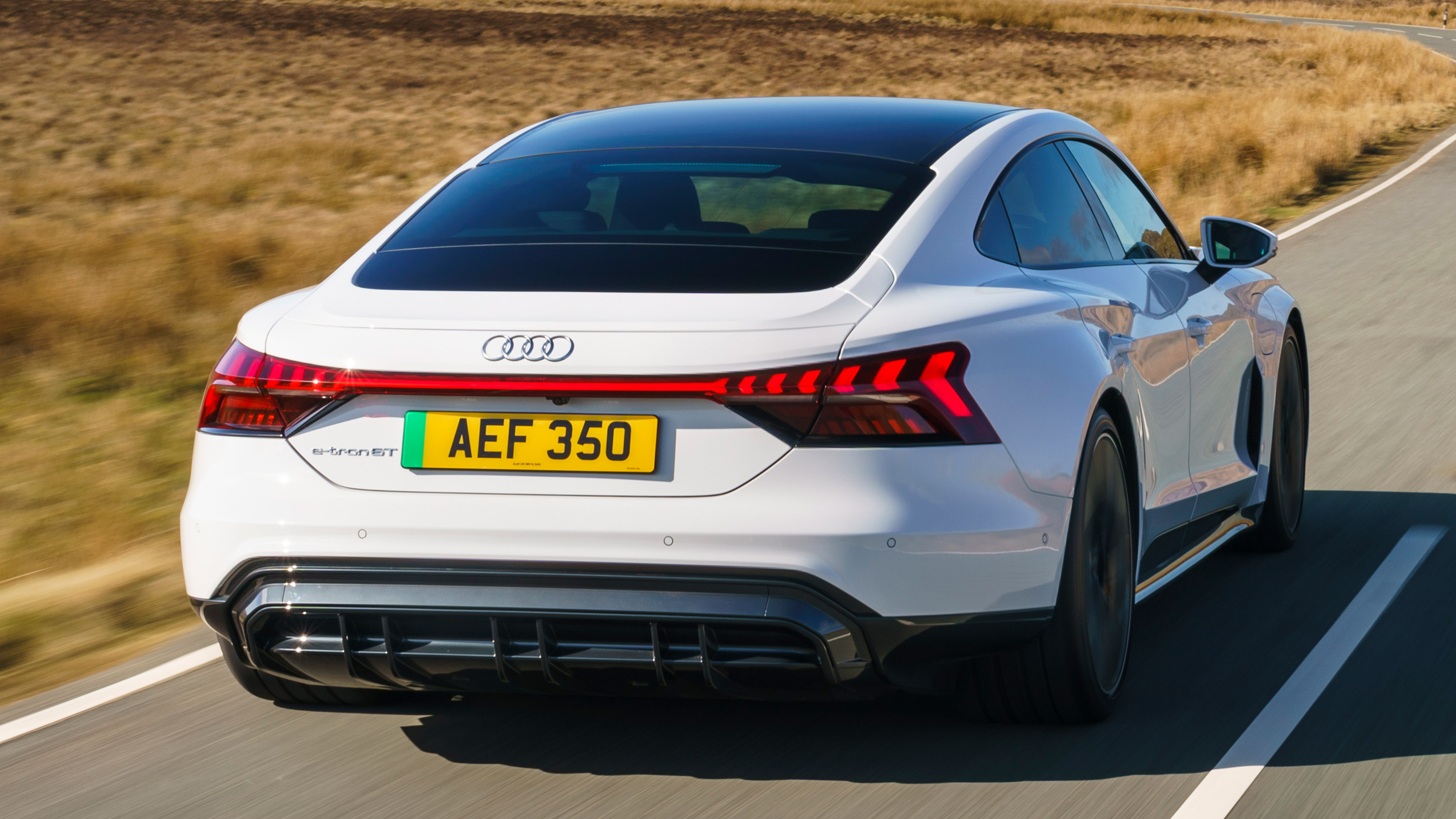 Audi e-tron GT saloon rear 3/4 tracking
