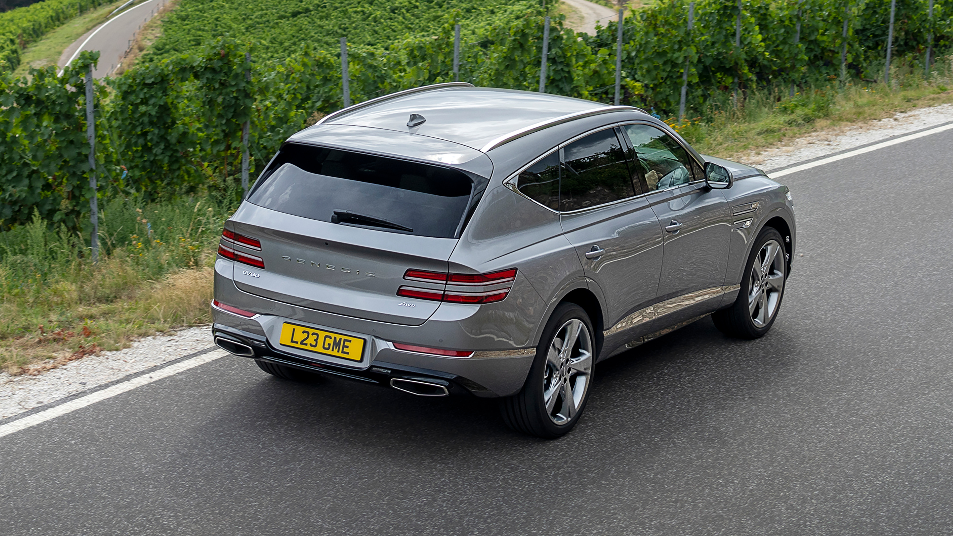 Genesis GV80 SUV rear 3/4 tracking