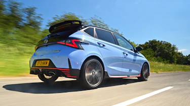 Hyundai i20 N hatchback rear 3/4 tracking