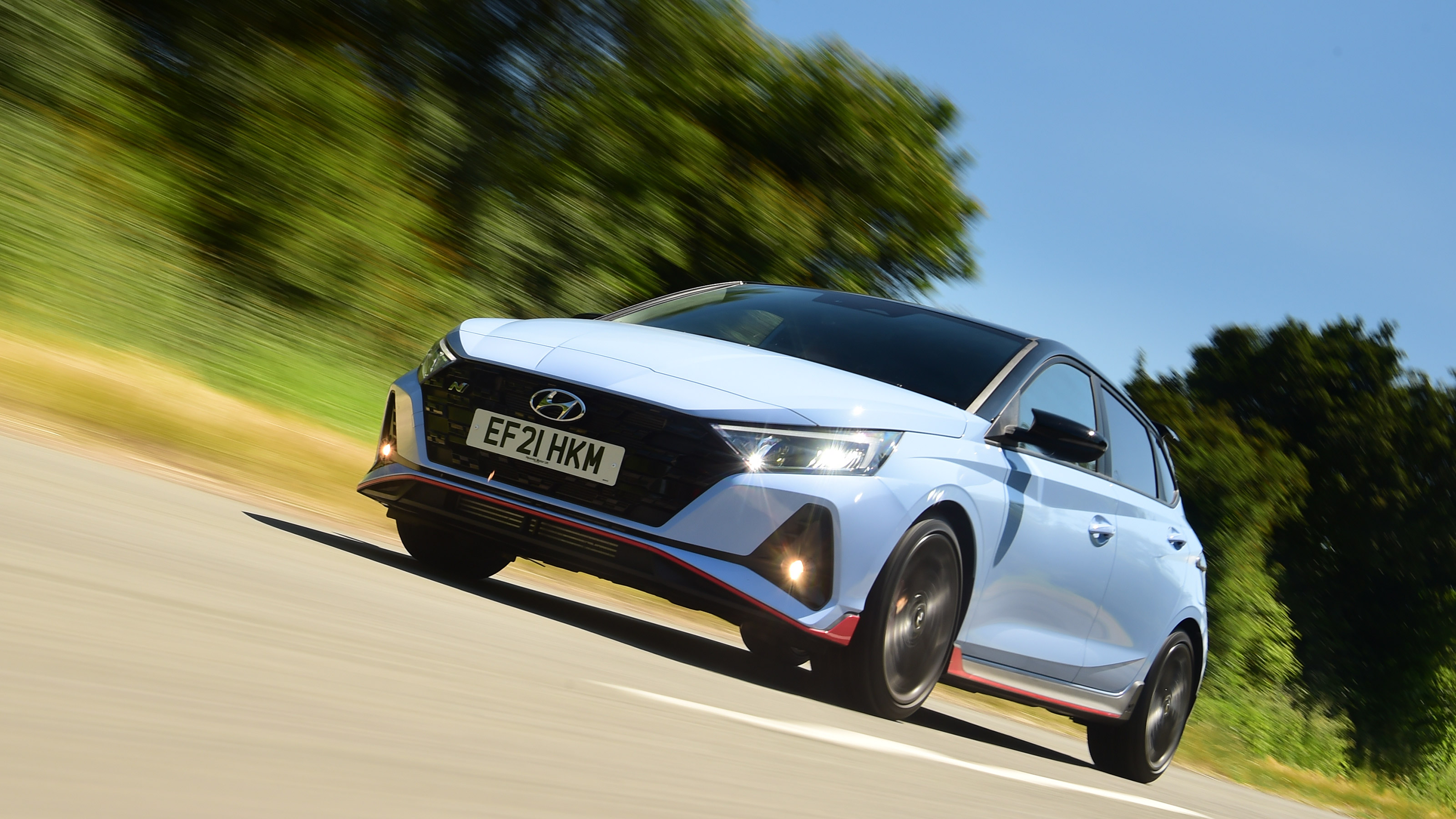 Hyundai i20 N hatchback front 3/4 dynamic