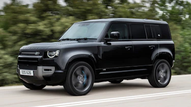 Land Rover Defender V8 SUV front 3/4 tracking