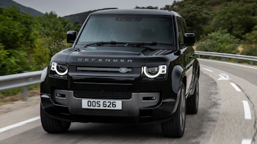 Land Rover Defender V8 SUV front tracking