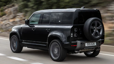Land Rover Defender V8 SUV rear 3/4 tracking
