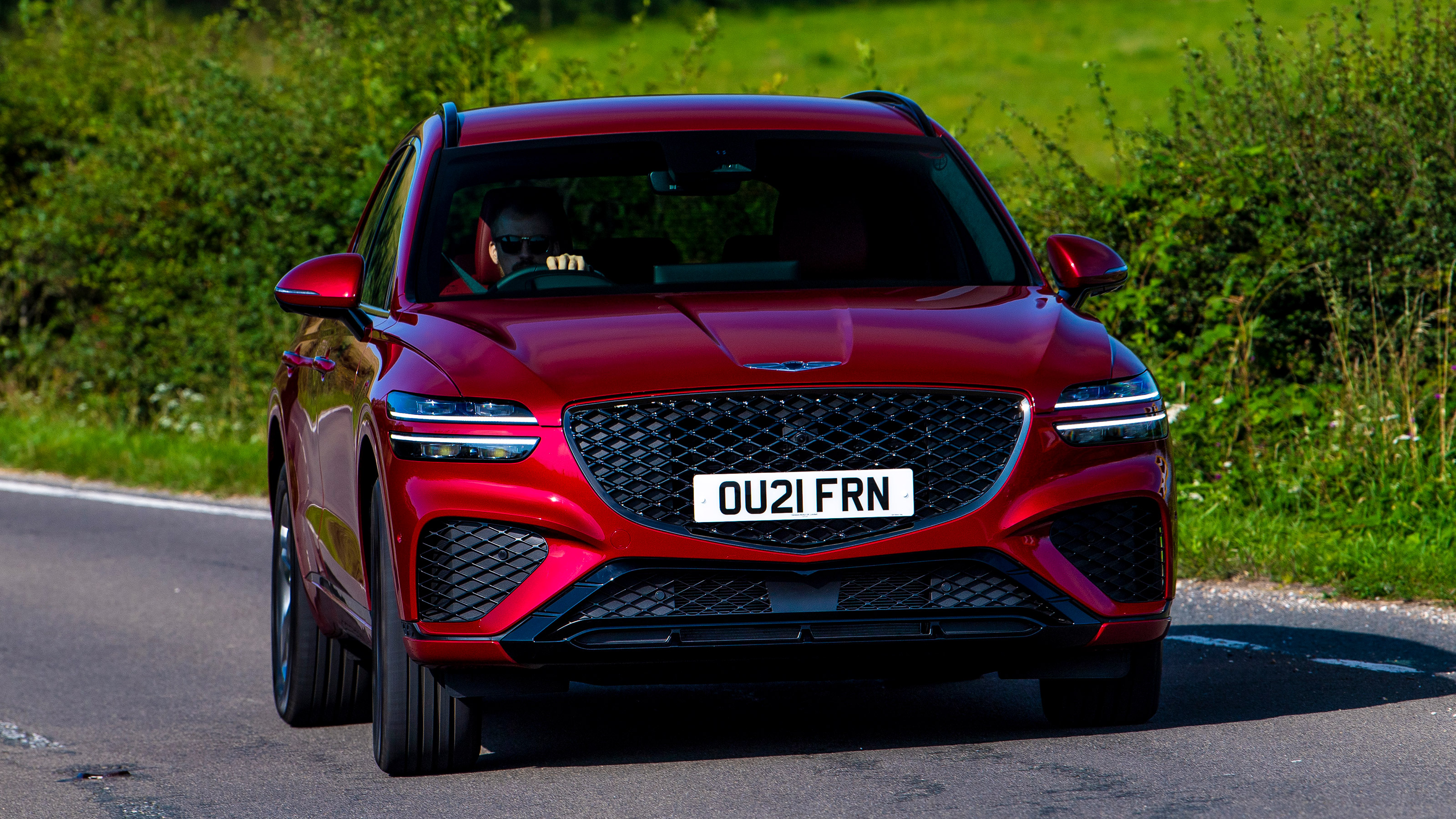Genesis GV70 SUV front cornering