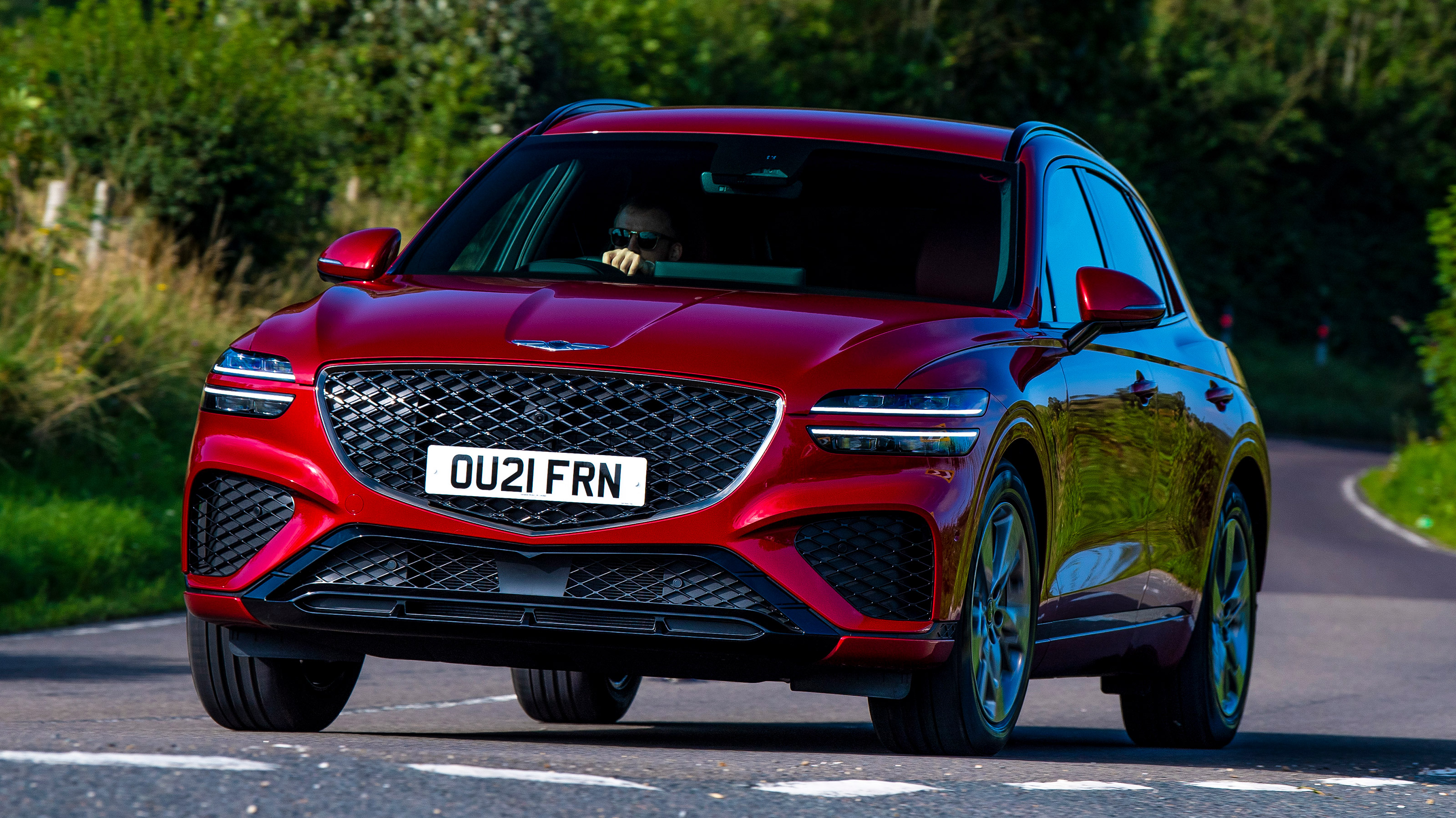 Genesis GV70 SUV front 3/4 cornering