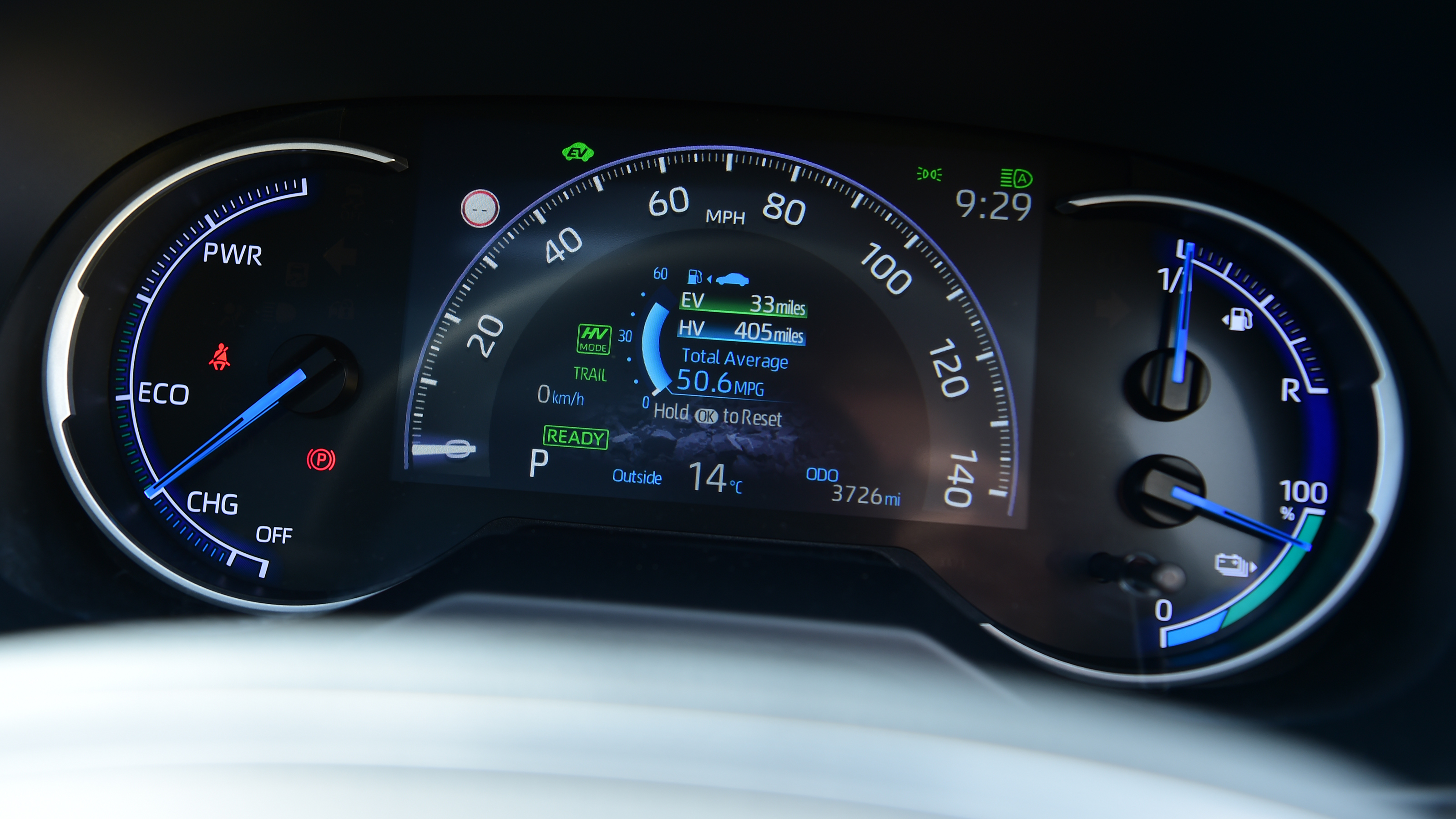 Toyota RAV4 PHEV dials