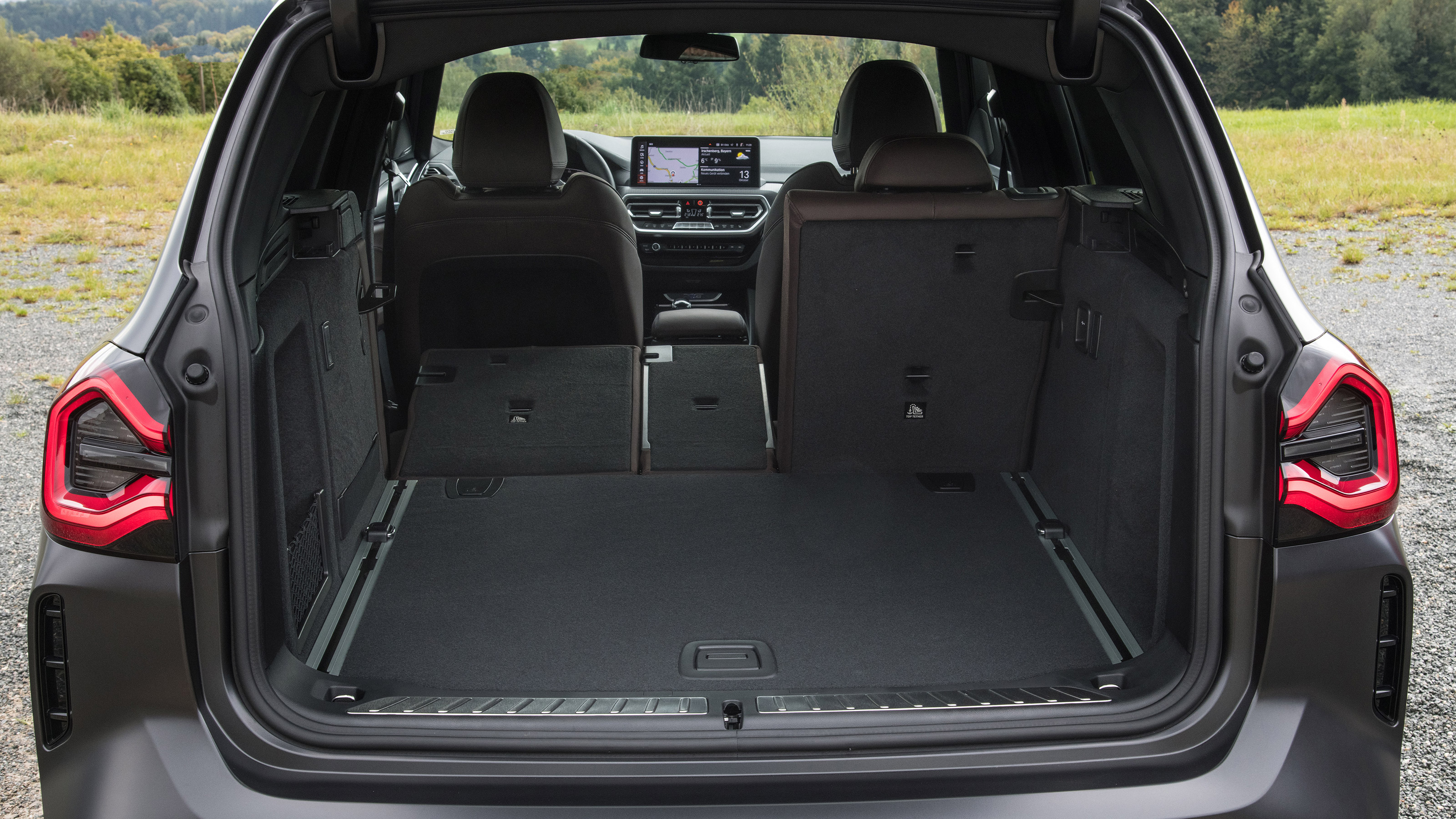 BMW X3 SUV boot with seats folded