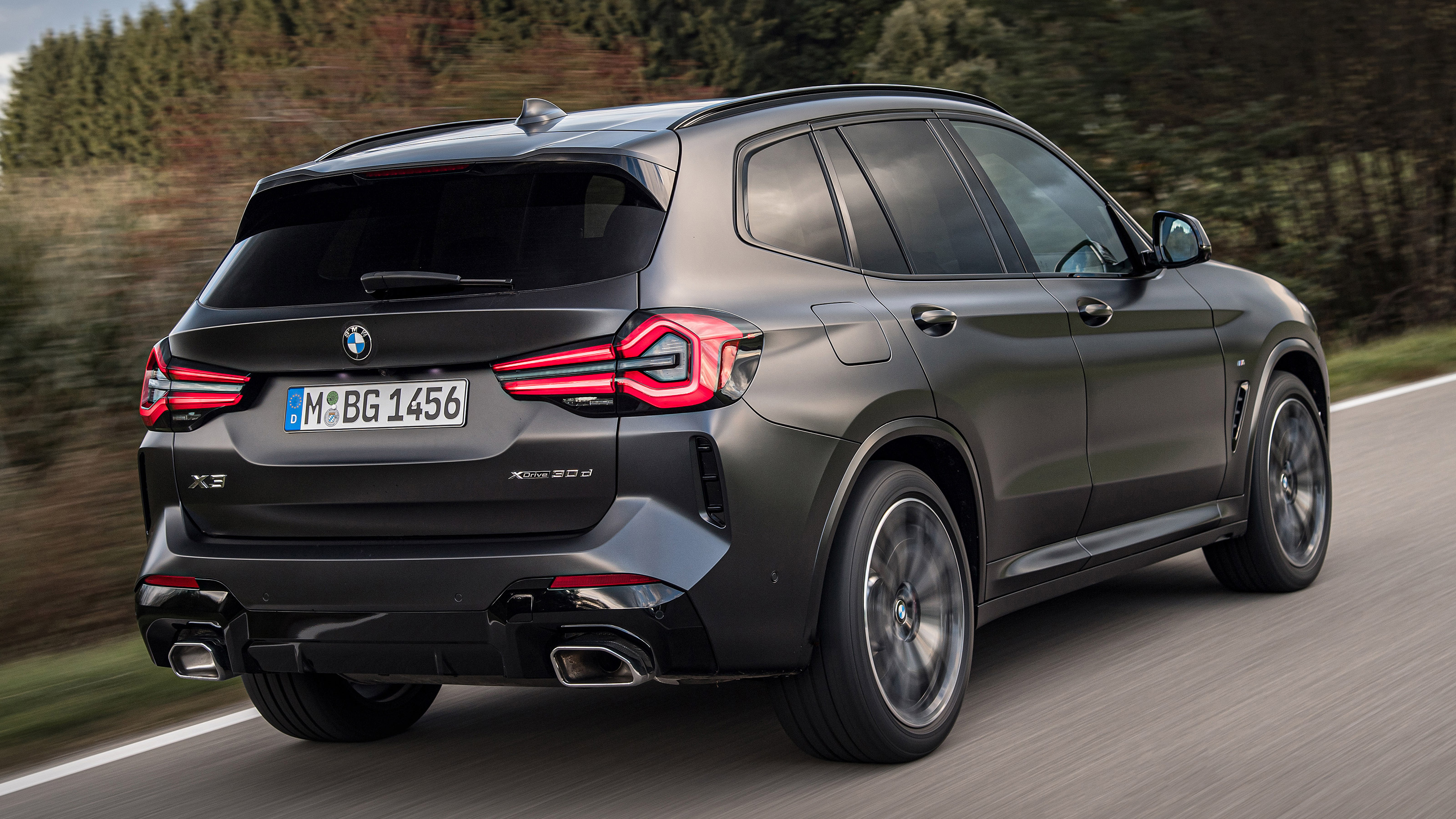 BMW X3 SUV rear 3/4 tracking