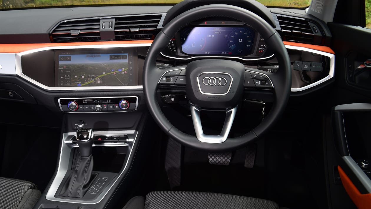 Orange Audi Q3 interior