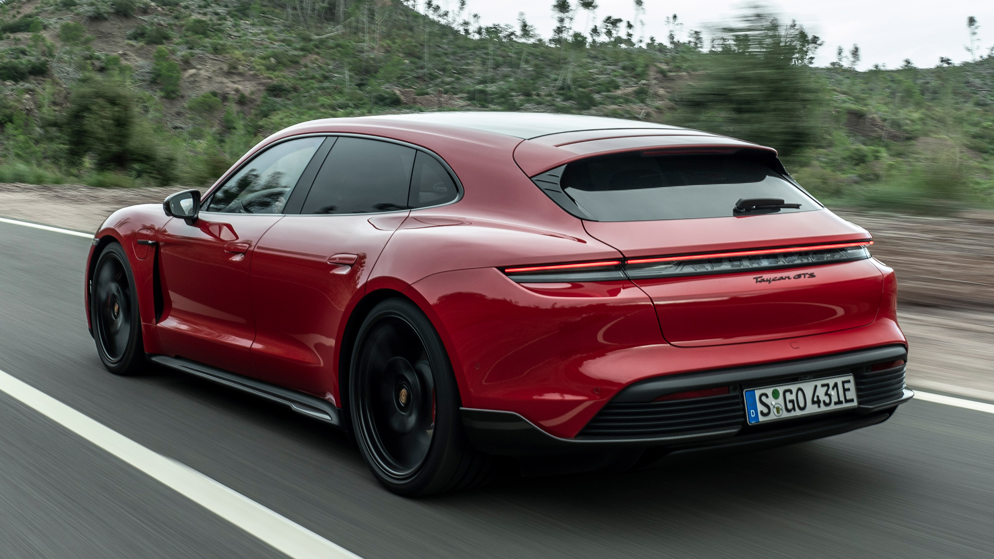 Porsche Taycan Sport Turismo rear tracking