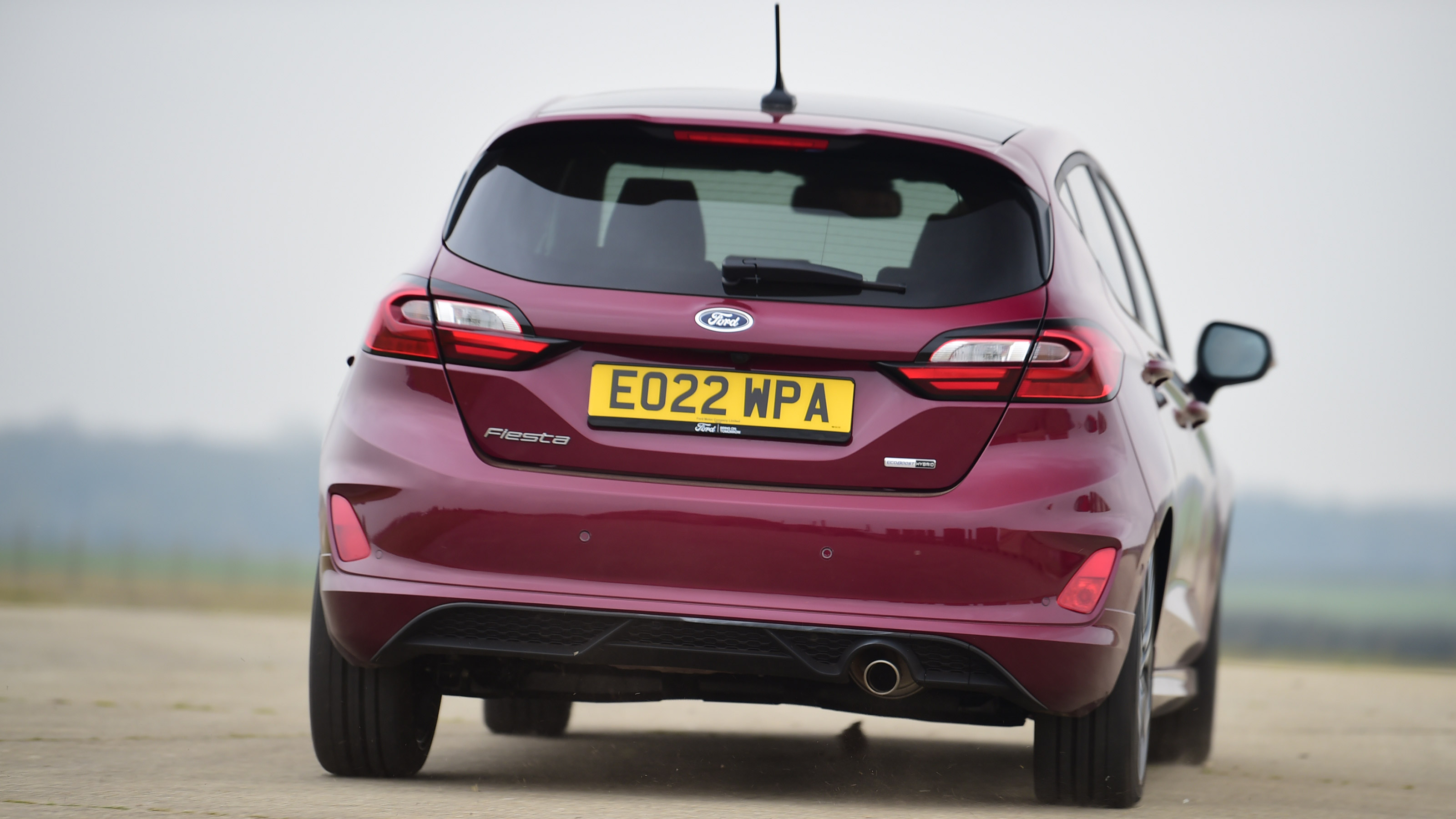 Facelifted Ford Fiesta driving - rear end