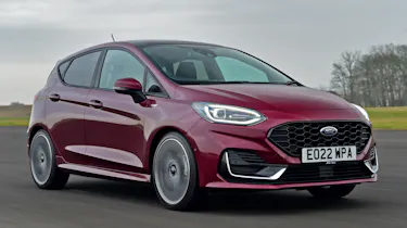 Facelifted Ford Fiesta driving - front