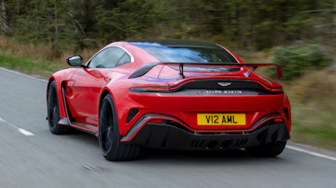 Aston Martin V12 Vantage driving - rear
