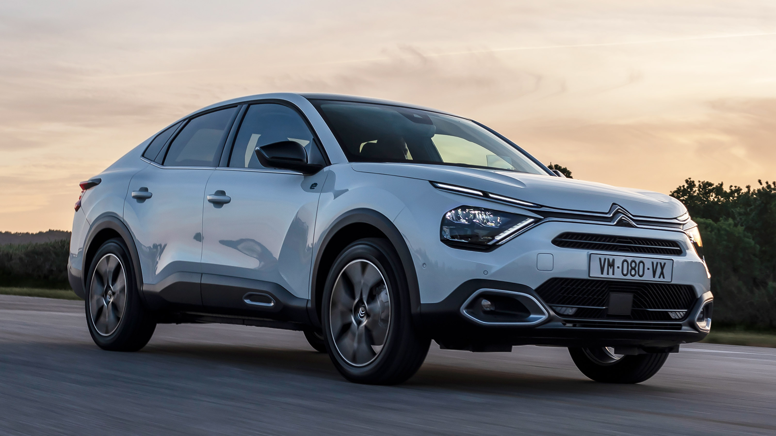 Citroen e-C4 X driving