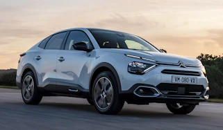Citroen e-C4 X driving