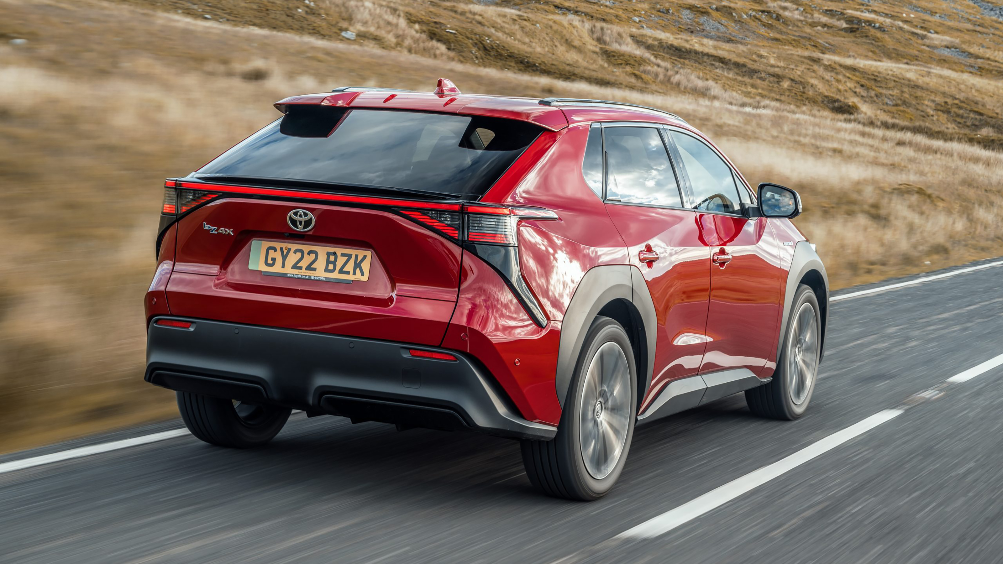 2022 Toyota bZ4X driving rear