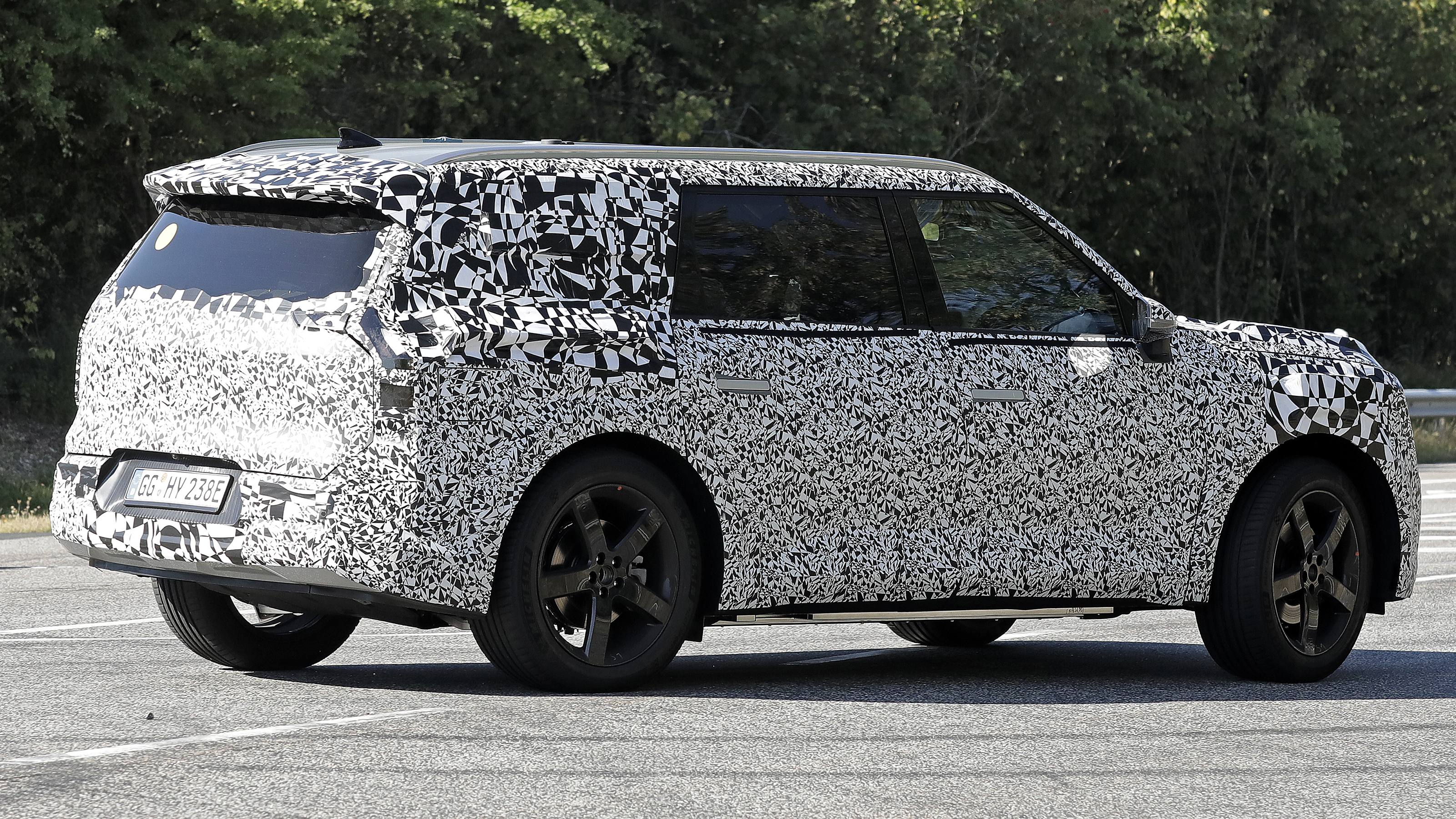Kia EV9 SUV rear three quarters