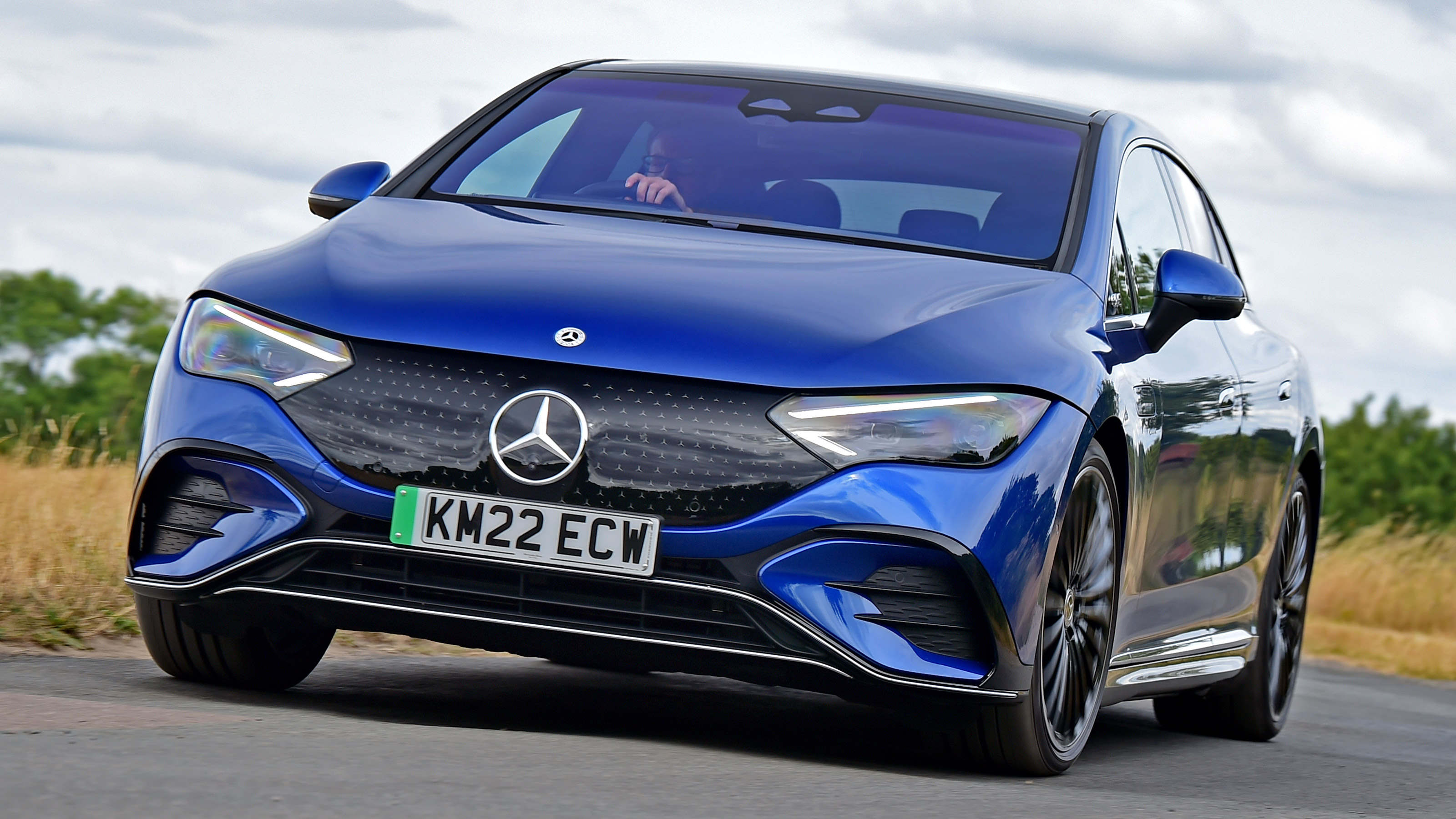 Mercedes EQE 350+ driving front