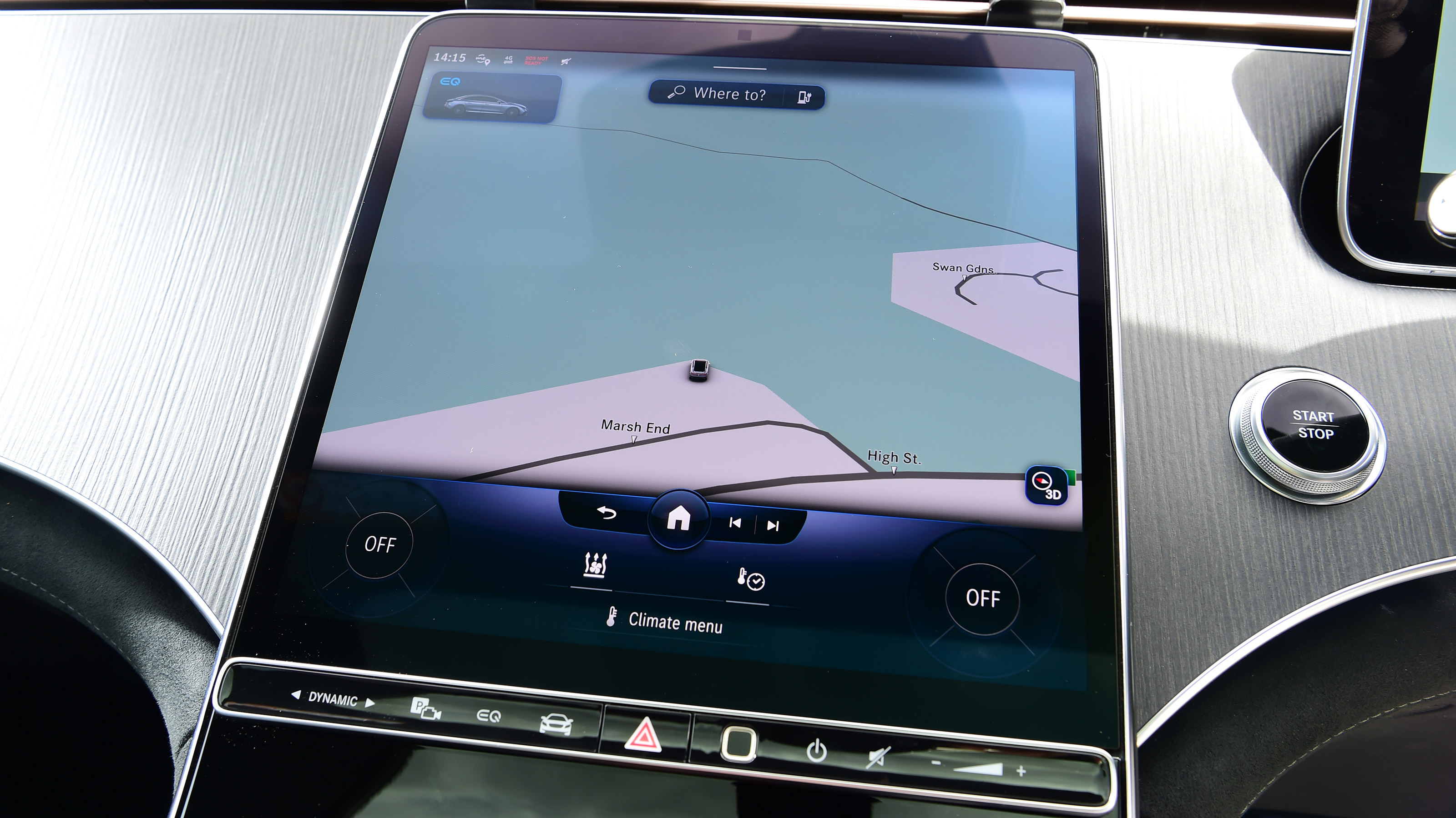 Mercedes EQE 350+ touchscreen nav