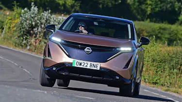 Nissan Ariya SUV front driving