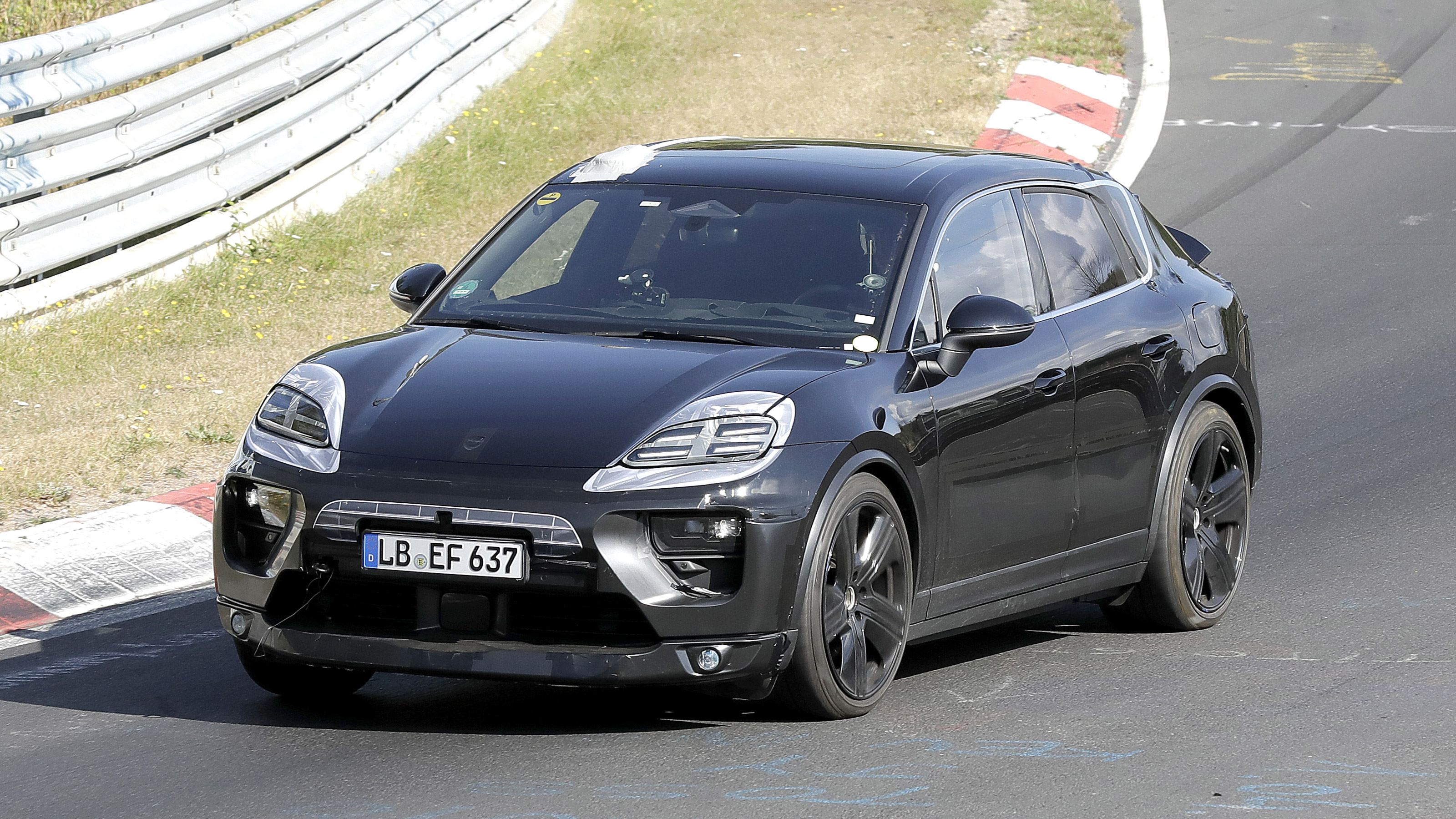 Porsche Macan EV Nurburgring front