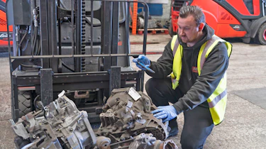 Car parts being inspected