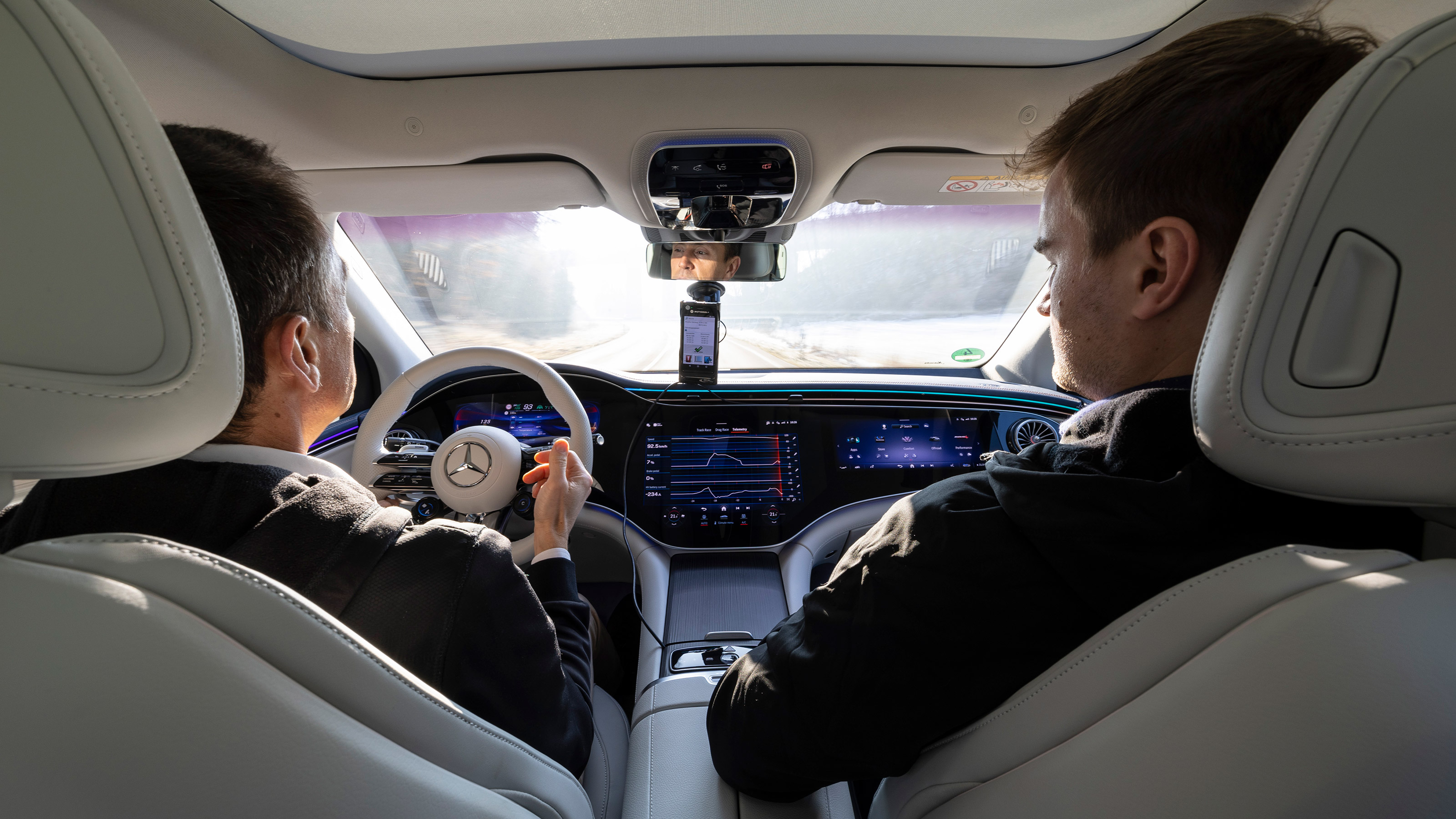 Mercedes EQE SUV passenger ride