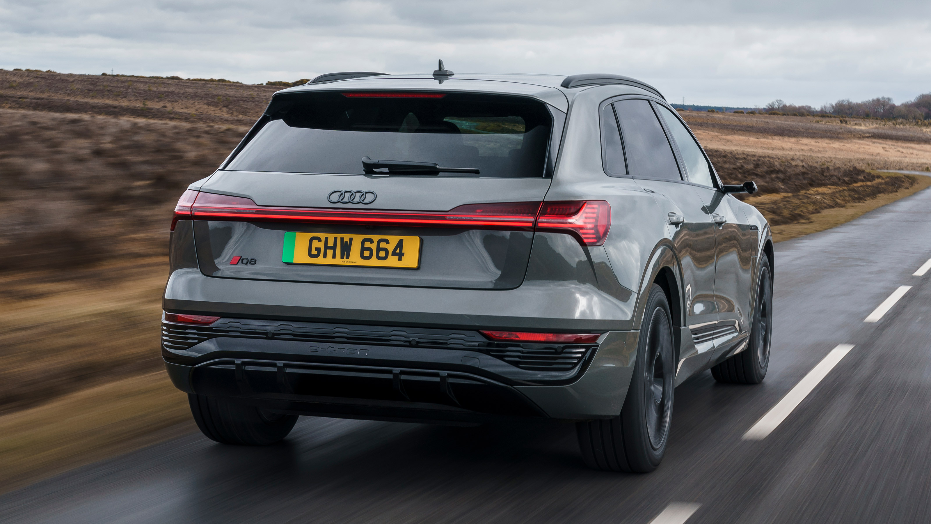 Audi Q8 e-tron SUV rear 3/4 tracking