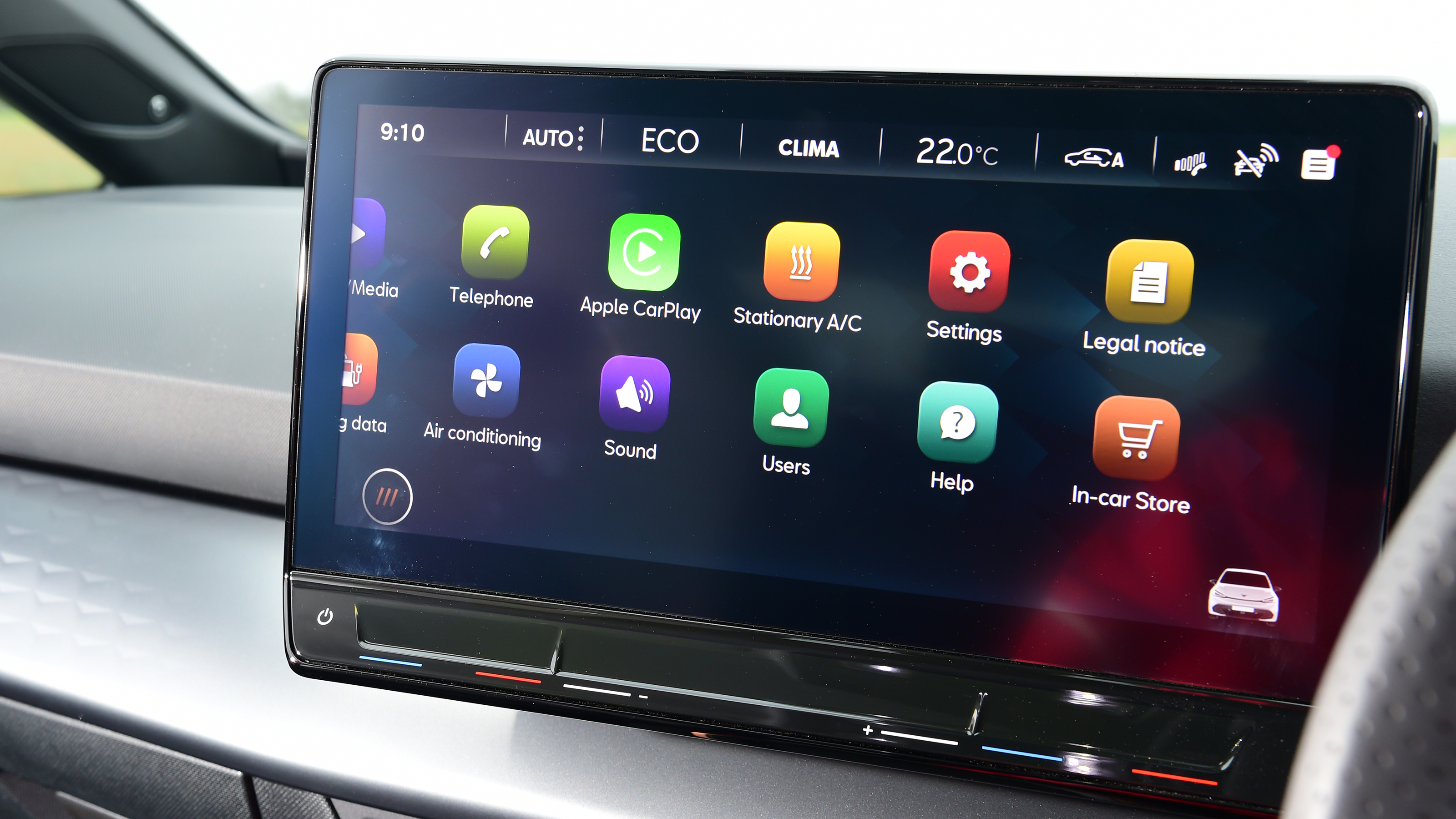 Cupra Born hatchback menu