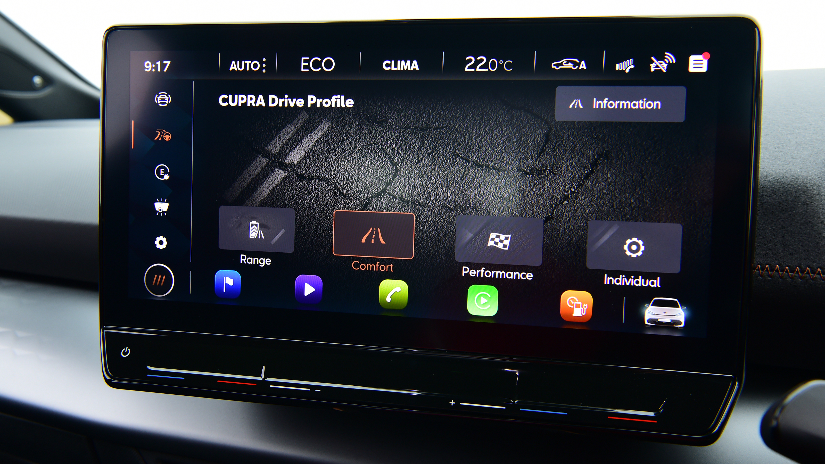 Cupra Born hatchback infotainment