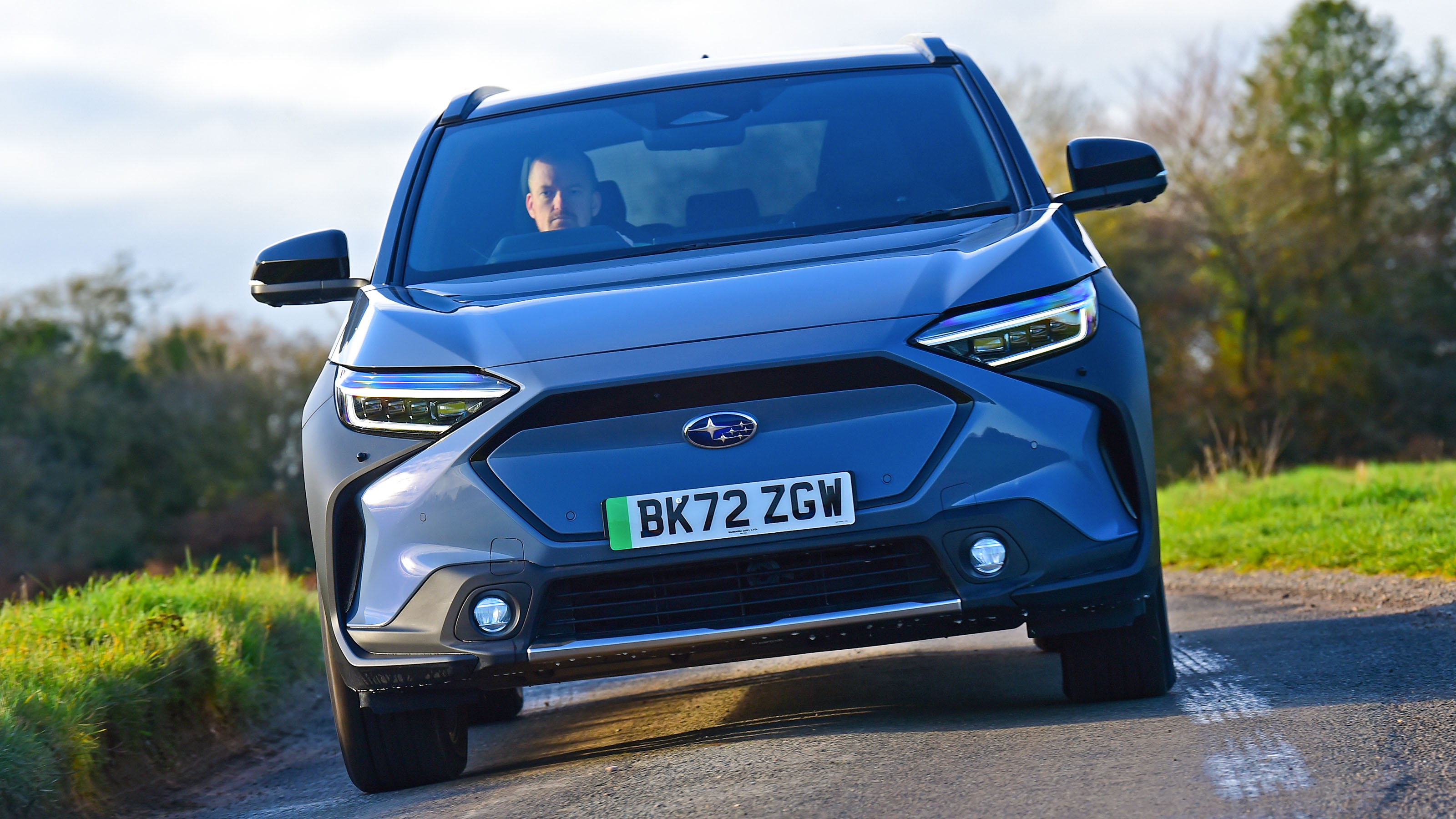 Subaru Solterra SUV front handling