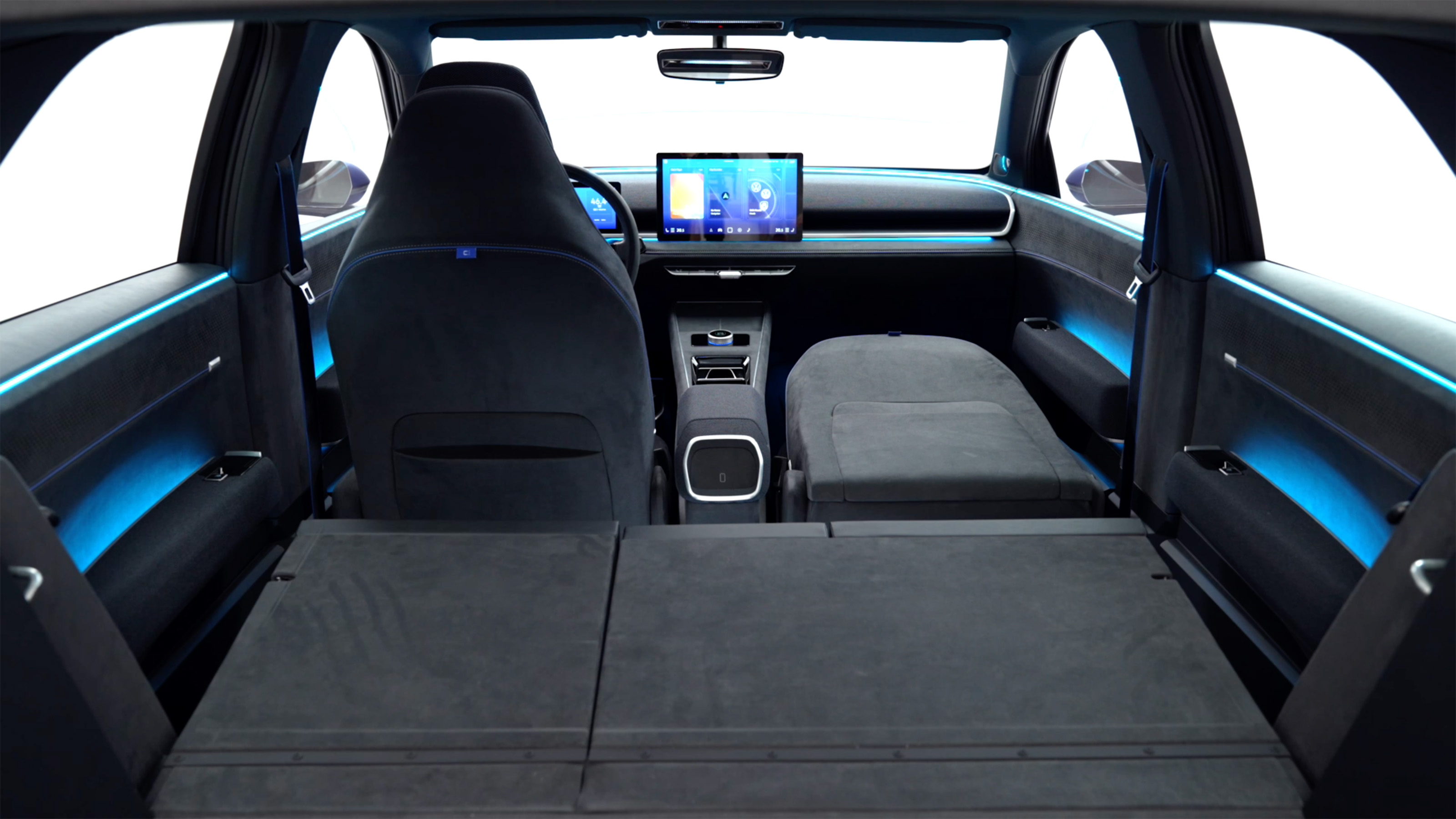 Volkswagen ID.2all concept show car boot seats folded