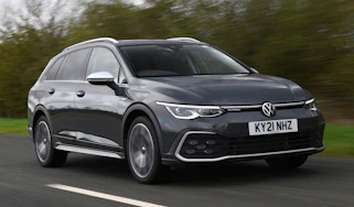Volkswagen Golf Alltrack estate front 3/4 driving