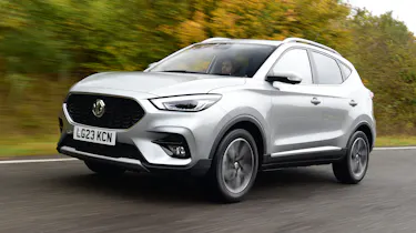 MG ZS SUV review front 3/4 tracking